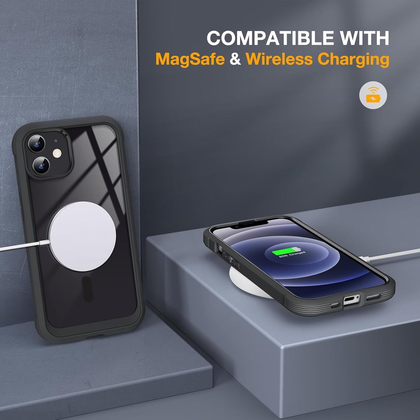 Miracase Magnetic for iPhone 12/12 Pro Case 6.1 inch, (Compatible with MagSafe) Upgrade Full-Body