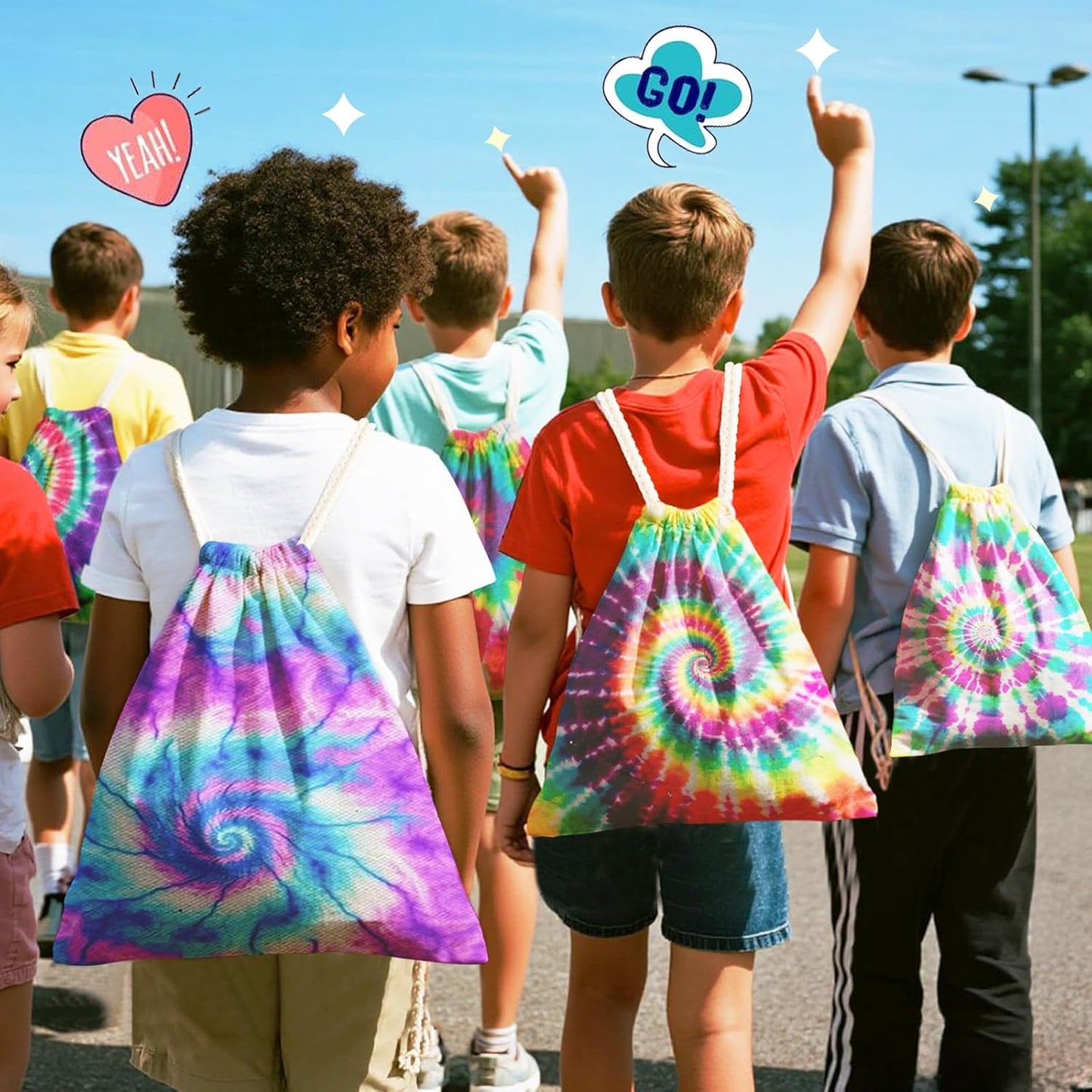 Drawstring Bags 24pcs White Thickened Fabric White Cotton Canvas DIY for Tie Dye Bulk