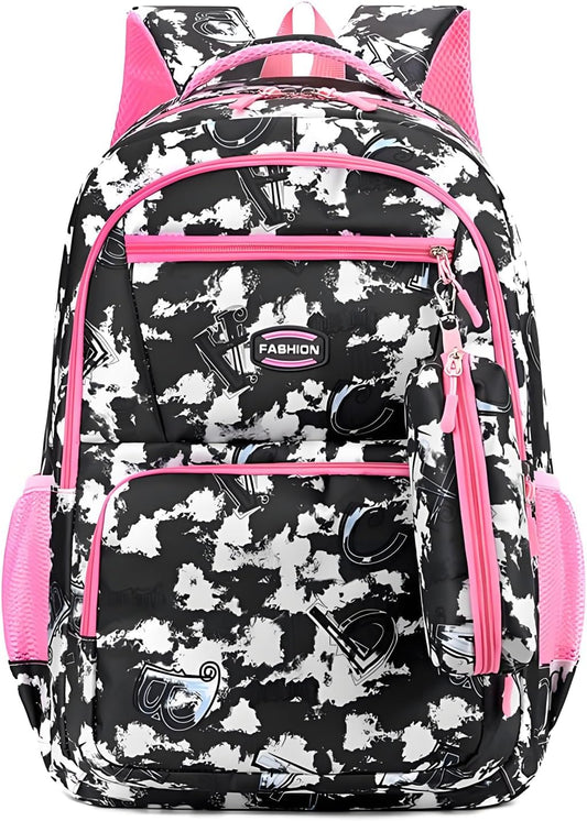 Kid Backpack for Girls Boys Bookbag Elementary Middle School Backpacks Kids School Bag Travel Back Pack(Black)