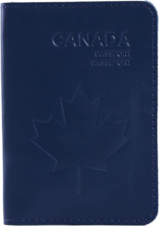 INCARNE Leather Passport Cover - Passport Wallet - Passport Sleeve with Card Slots & Note Compartment, Classic Blue