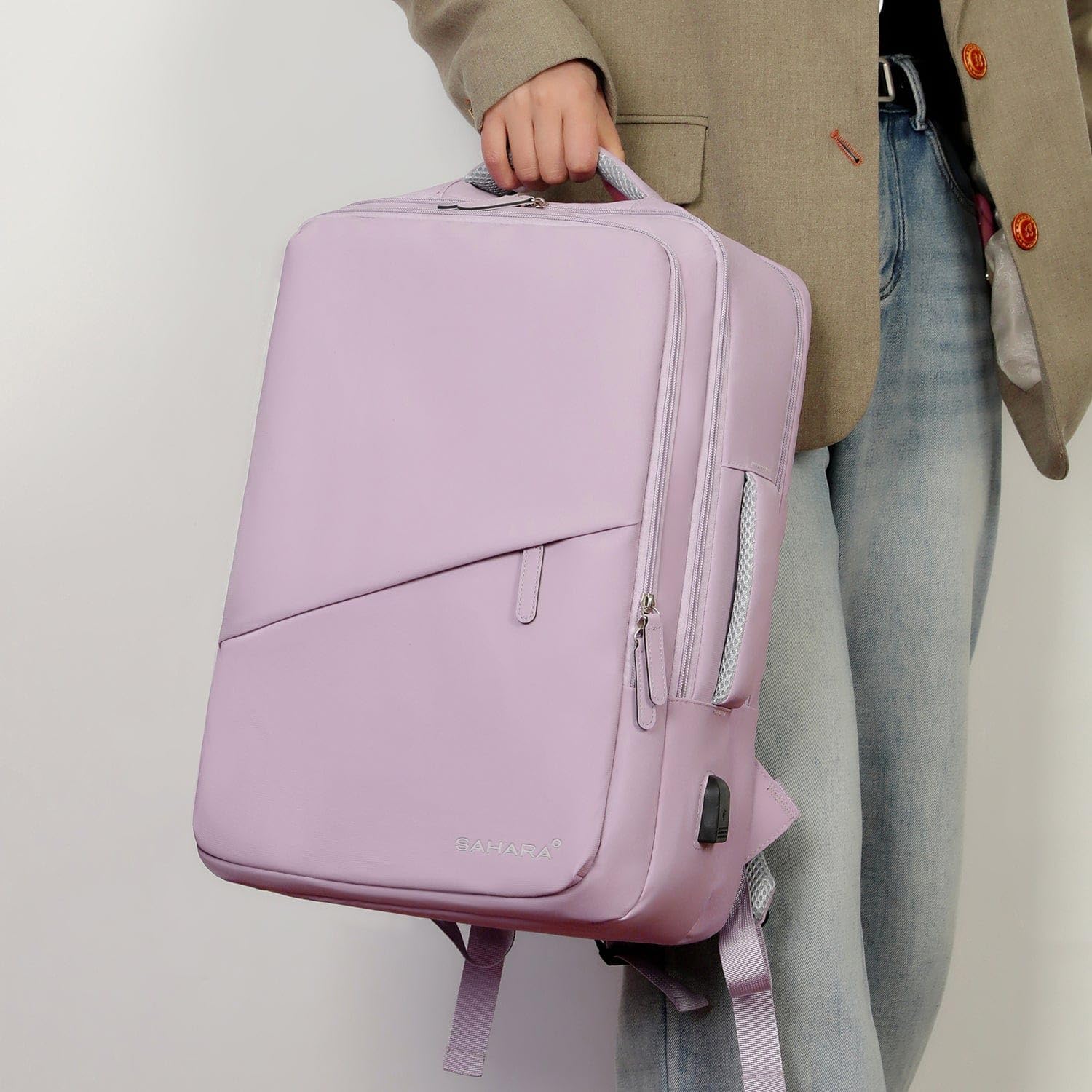 SAHARA - Multi-Compartment Travel & Laptop Backpack with USB Charging Port for Laptops up to