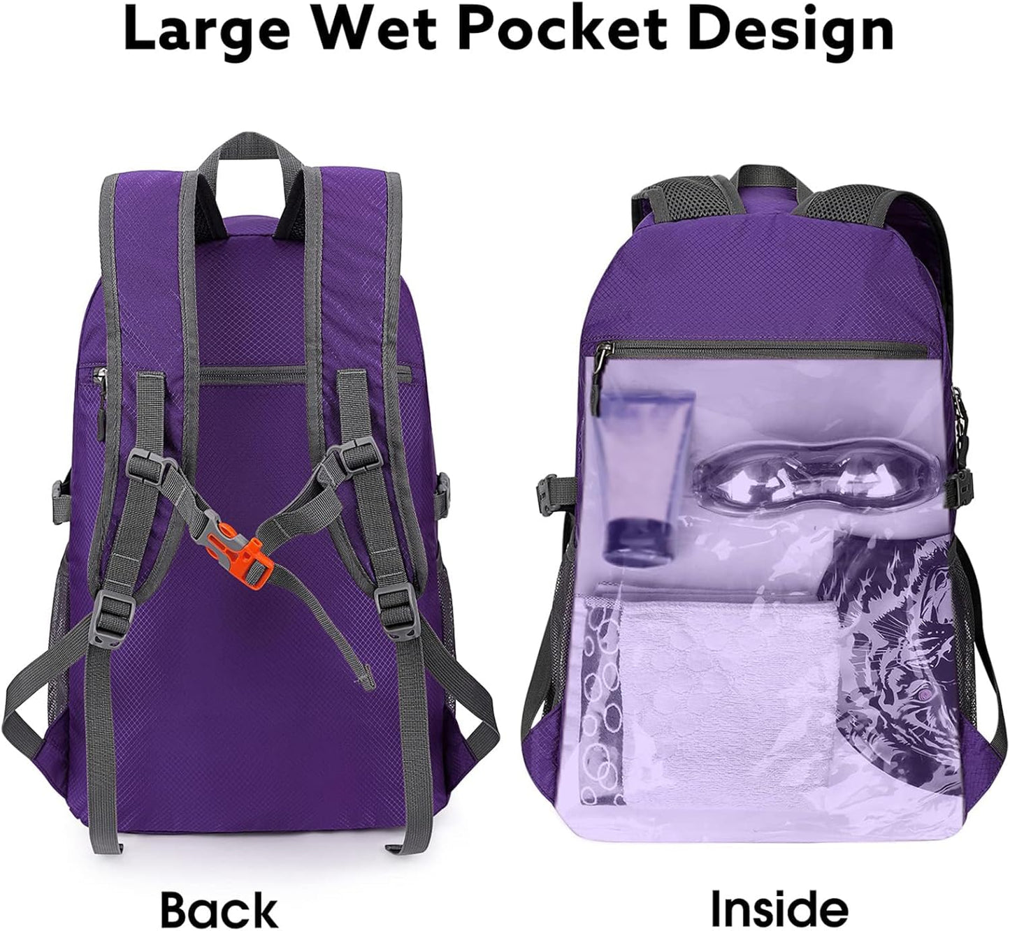 G4Free 40L Lightweight Packable Hiking Backpack, Waterproof Travel Daypack