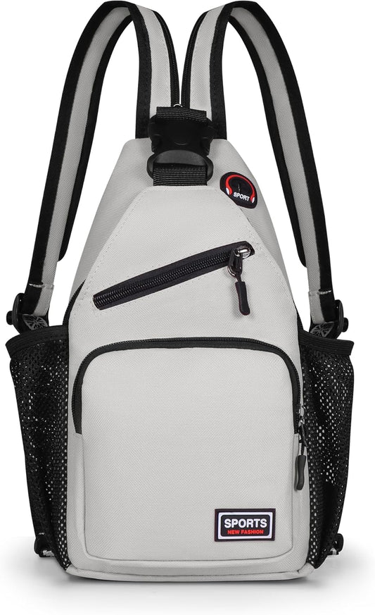 Sling Bag for Women Man Sling Backpack with Convertible Shoulder Strap Casual Backpack Daypack for Travel, Hiking and Daily Commute, (White, Small)