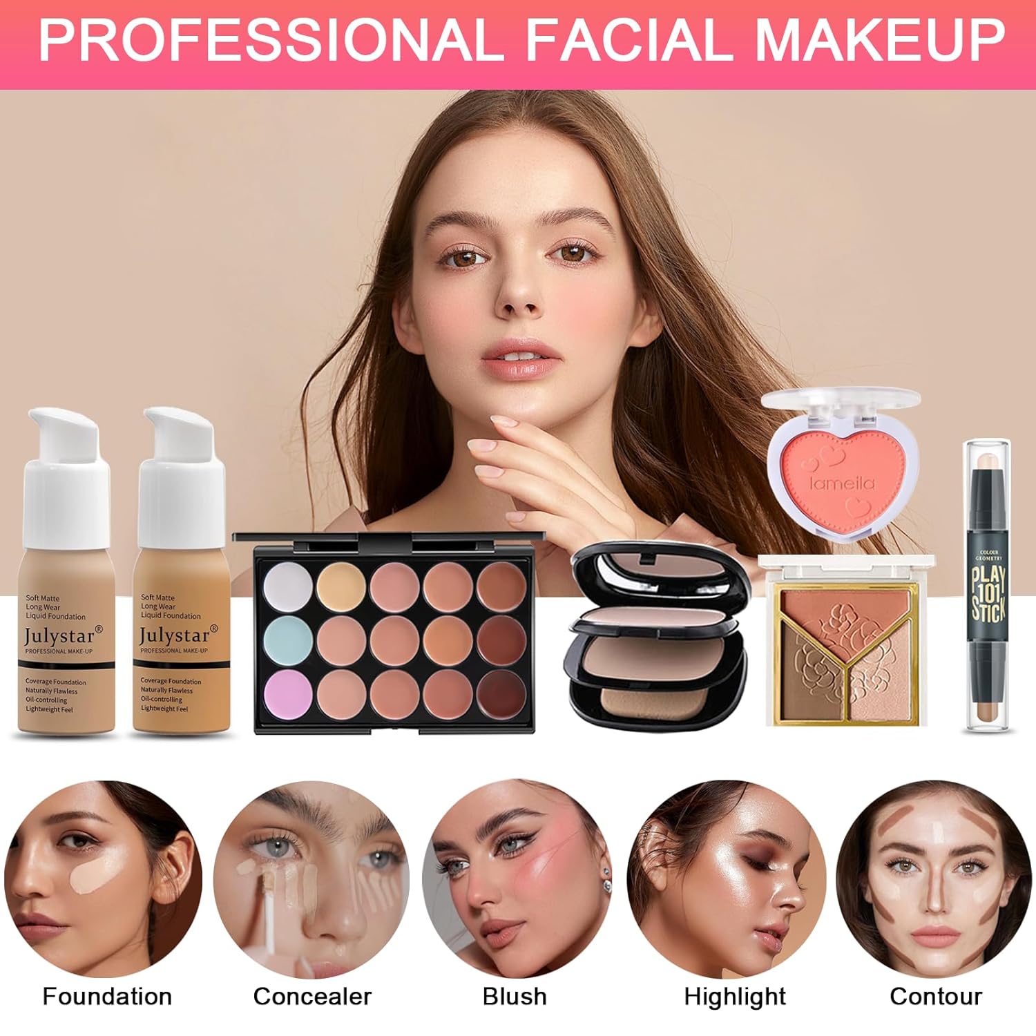 All in One Makeup Kit for Women Full Kit, Professional Travel Makeup Kit for Women & Teens