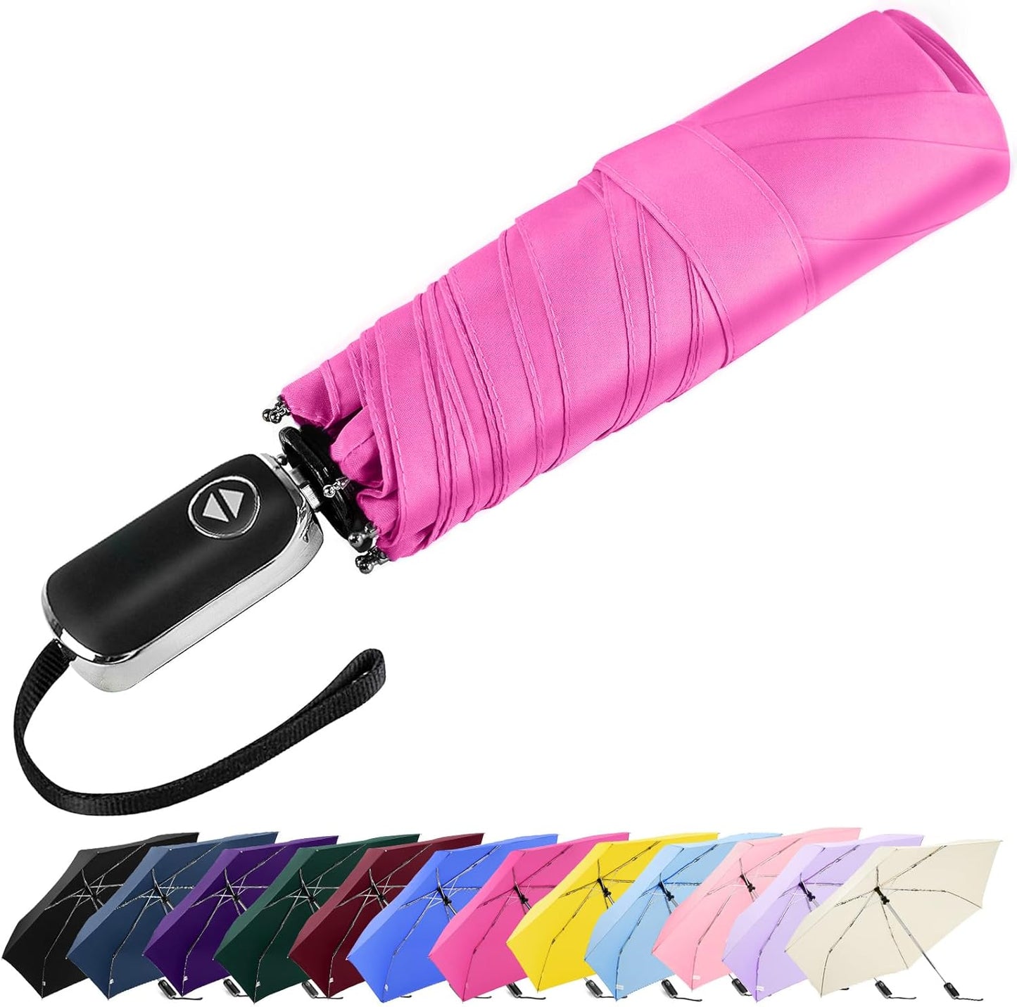Lejorain Mini Umbrella for Travel Automatic - Folding Compact Flat Umbrella Lightweight Strong Portable Umbrellas for Rain Adults