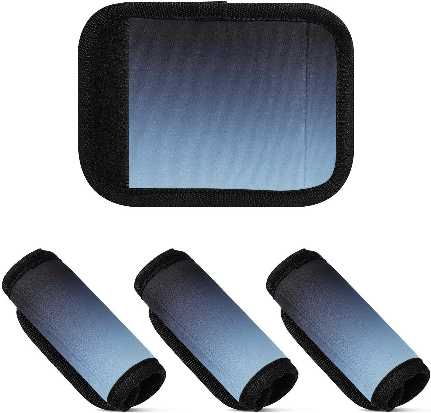 Blue Gradient Black 4 Pack Luggage Handle Wraps Covers for Suitcase Identifiers Bag Tags Travel Accessories