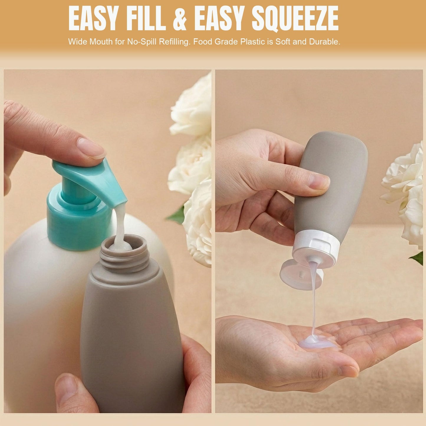DEWSENSI 20 Pack Travel Bottles Set for Toiletries TSA Approved
