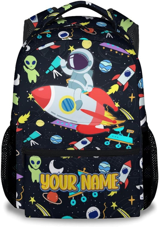 Backpack for School - 17 Inch Custom Space Backpack for Kids - Personalized Cool Bookbag for Primary Middle