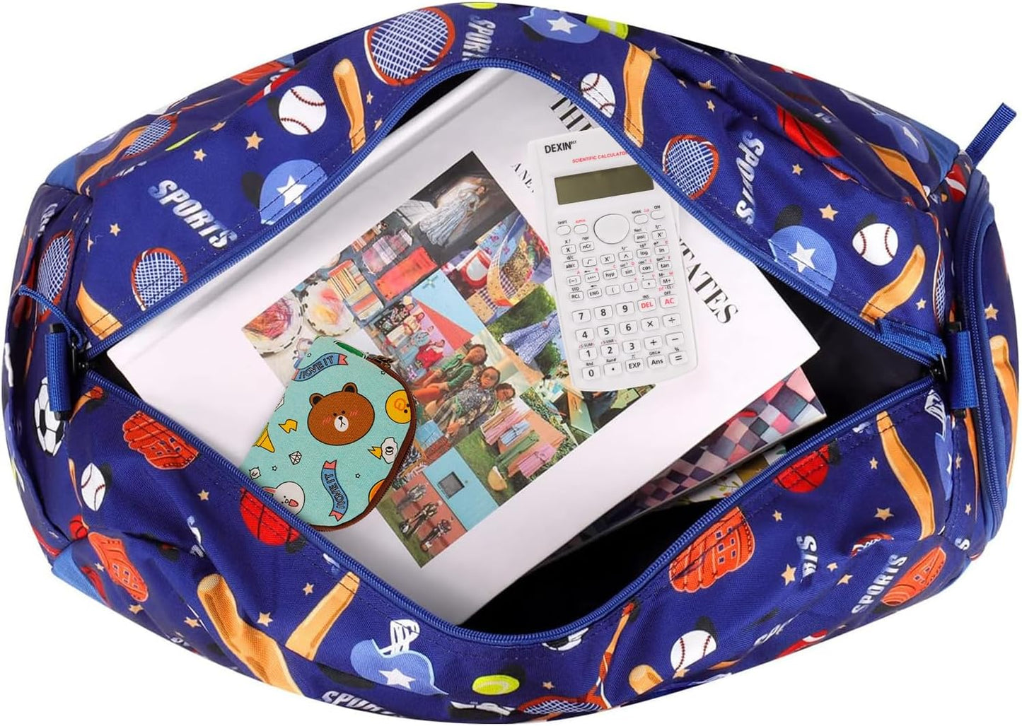 Choco Mocha Kids Duffle Bag for Soccer, Travel, Overnight, Gym, Sports, Sleepover - Boys Weekender Duffel Gift for Toddlers 6-8 Years Old - Blue