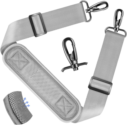 ZINZ Shoulder Strap - 59 Inch Universal Heavy-duty Adjustable Strap with Ultra-thick Fixed Breathable Pad for Laptop, Gym, Camera Bag and More -Light gray
