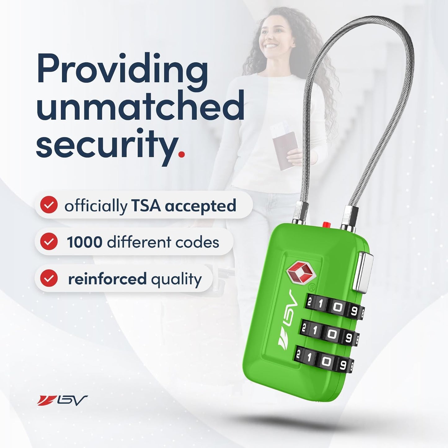 TSA Accepted Luggage Travel Lock, Set-Your-Own Combination Lock for School Gym Locker, Luggage Suitcase Baggage Locks, Filing Cabinets, Toolbox, Case (Green, 6 Pack)
