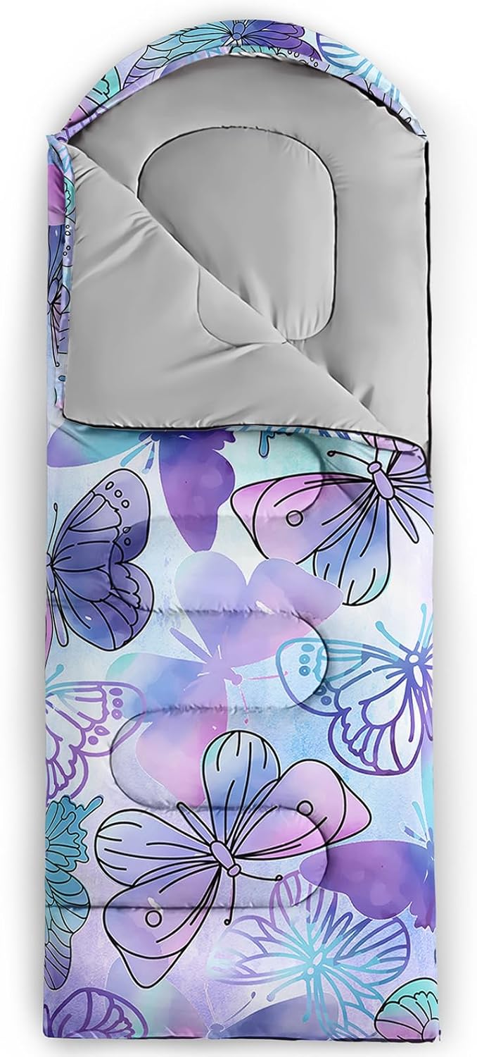 QOOMO Camping Sleeping Bags,3 Season Warm & Cool Weather,Lightweight,Waterproof Sleeping Bags for Adults & Kids,Traveling,and Outdoors,Camping Gear Equipment