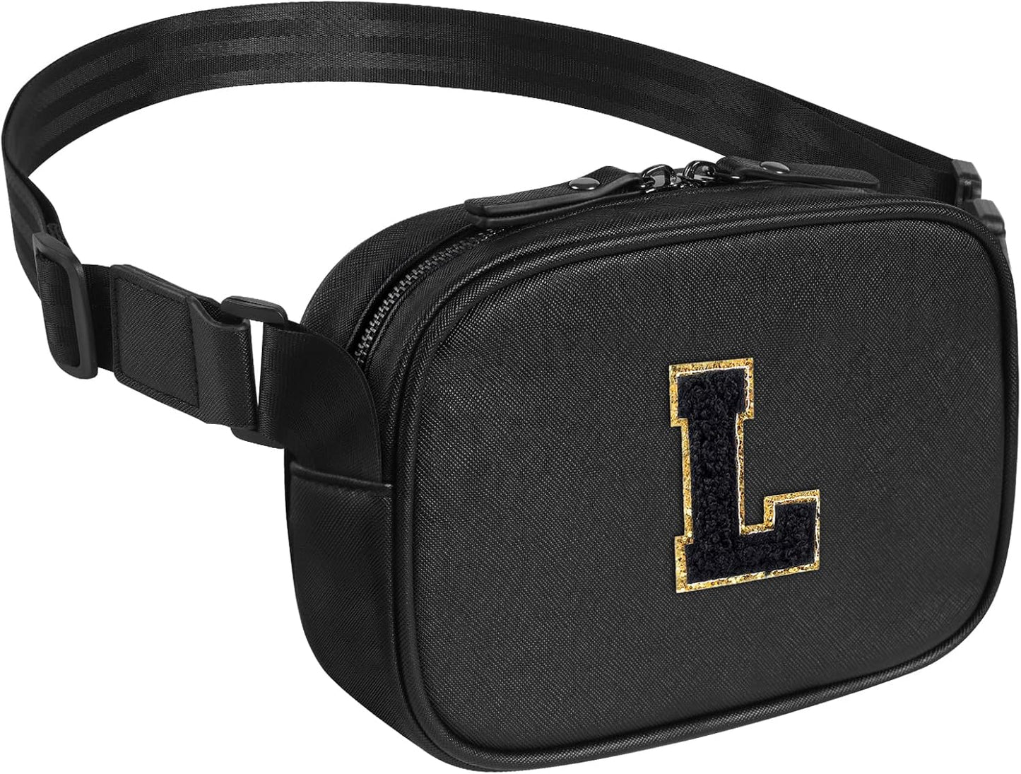 Cross Body Fanny Pack for Women, Fashion Waist Packs, Crossbody Bags, Belt Bag with Adjustable Strap (Black L)