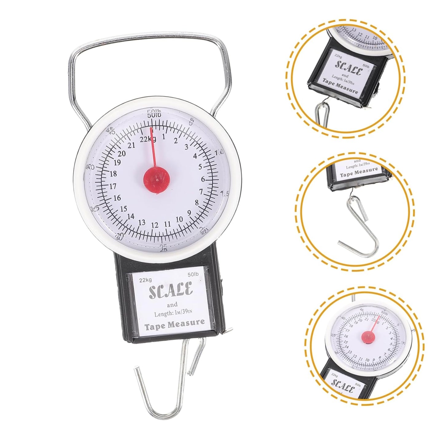 HEMOTON Handheld Scale for Luggage Analog Weighing Scale Hook Portable Luggage for Shipping Travel