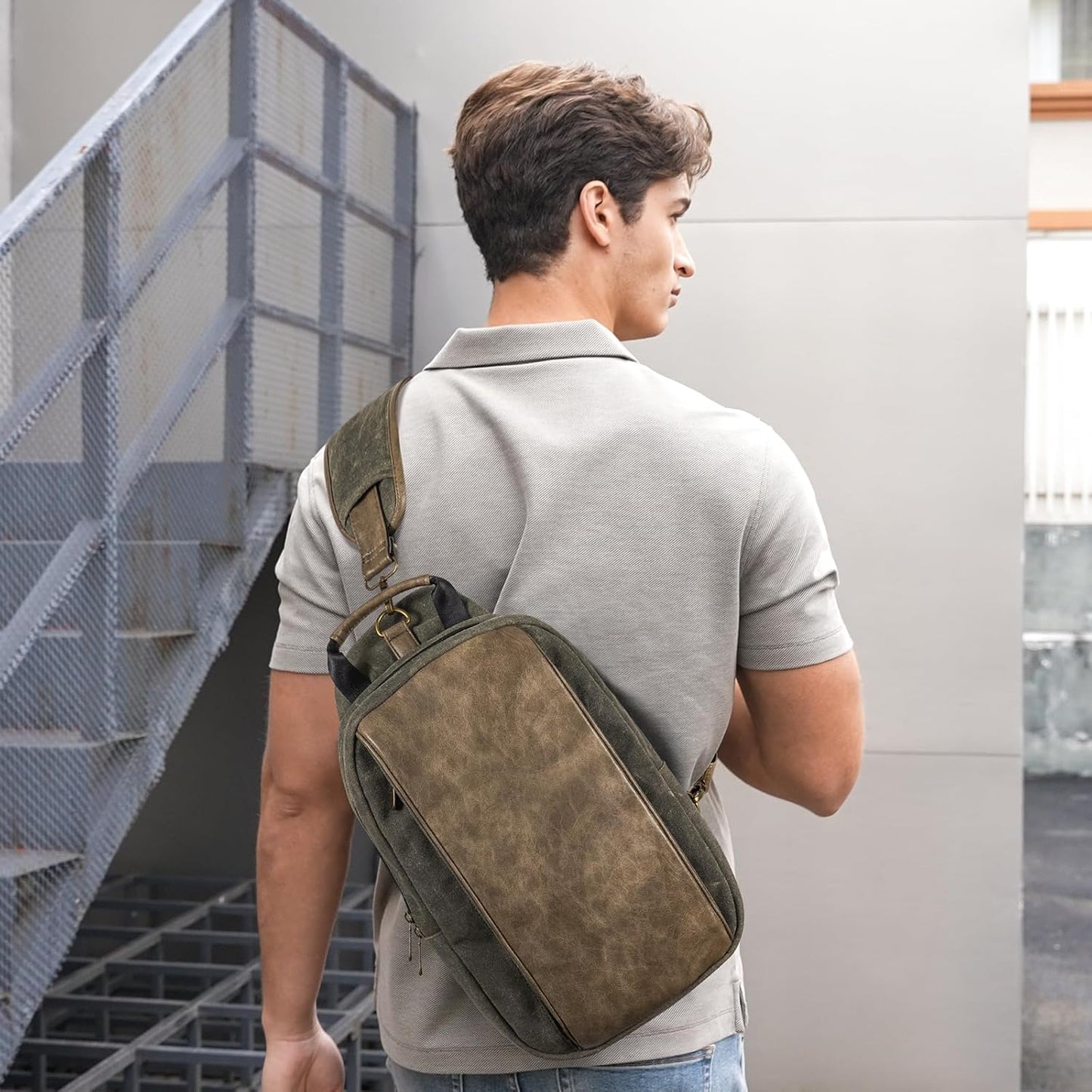 Canvas Messenger Bag Sling Bag Crossbody Shoulder Bag for Men Women Travel Work Satchel Bags