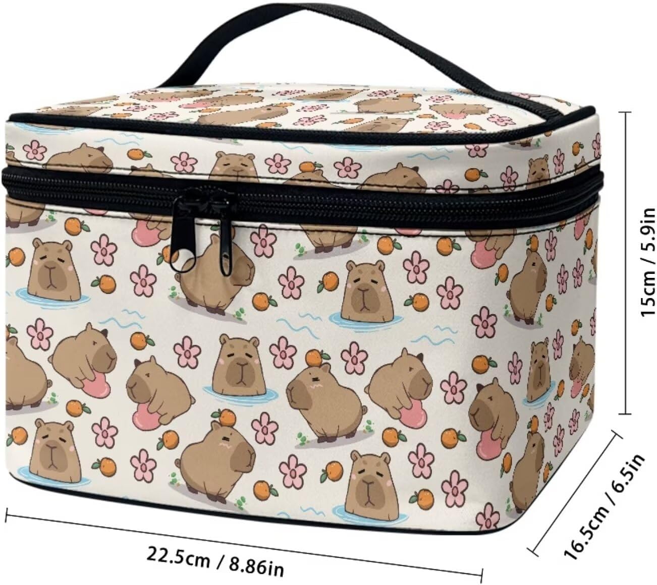 JoyLamoria Lightweight Cosmetic Case Travel Makeup Bag Cosmetic Pouch Tote Purse Cosmetic Bag with