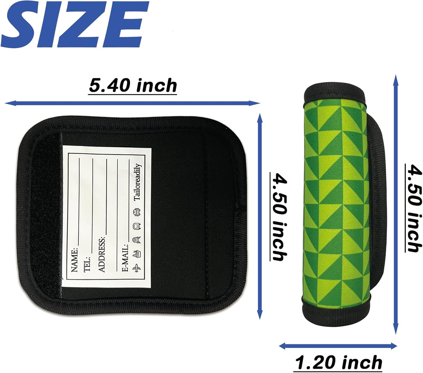 5 Pack Luggage Handle Wrap, Cute Luggage Tap Identifiers for Cruise Travel, Suitcase Tags Travel Accessories for Airplane Flying, Green