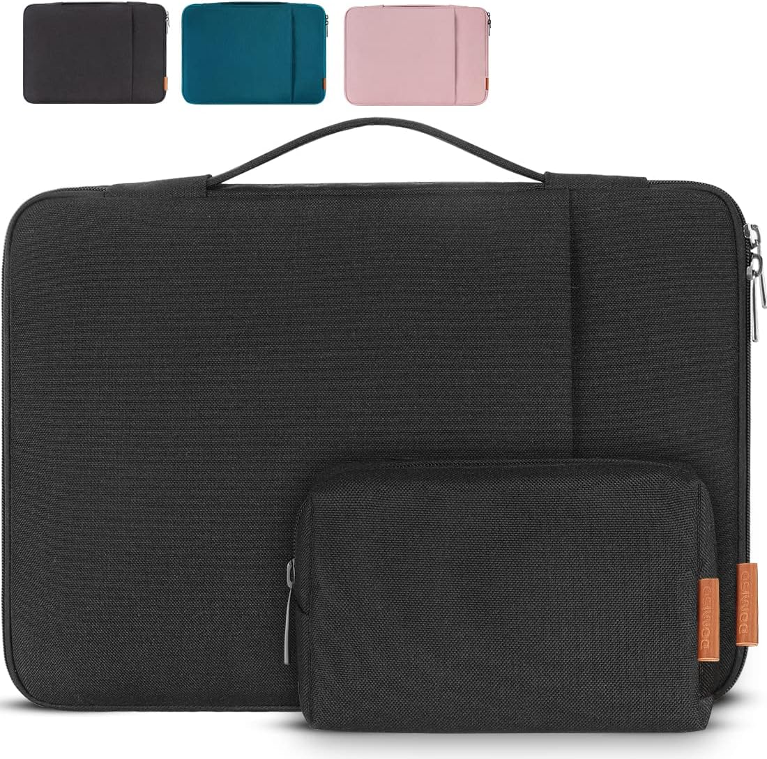 DOMISO Laptop Case Laptop Sleeve Cover for 16 inch MacBook Pro M4/M3/M2/M1 Pro/Max A3403 A3186 A2991 A2780 A2485 A2141,Compatible with 15.6 inch HP Lenovo Dell XPS 16 with Small Case, Black