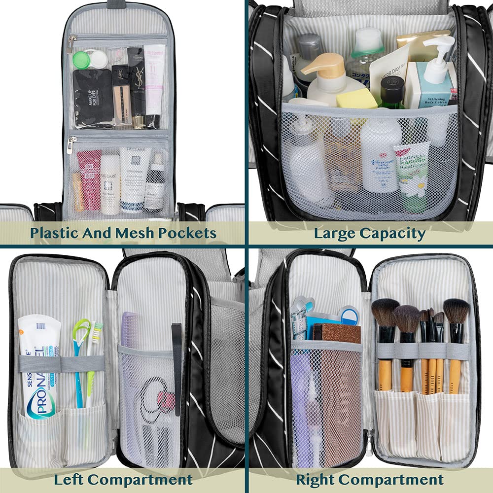 PAVILIA Extra Large Toiletry Bag Travel Bag for Women Men, Hanging Cosmetic Organizer, Water