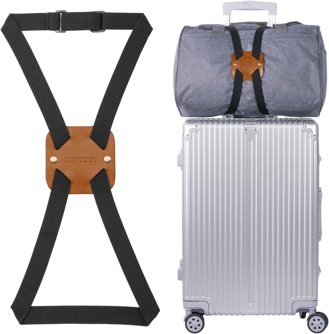 Luggage Straps for Suitcases,Travel Belt for Luggage Over Handle, Adjustable High Elastic Luggage Straps for Suitcases TSA Approved for Connecting Your Luggage (Brown)