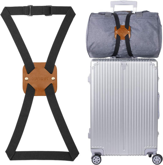 Luggage Straps for Suitcases,Travel Belt for Luggage Over Handle, Adjustable High Elastic Luggage Straps for Suitcases TSA Approved for Connecting Your Luggage (Brown)