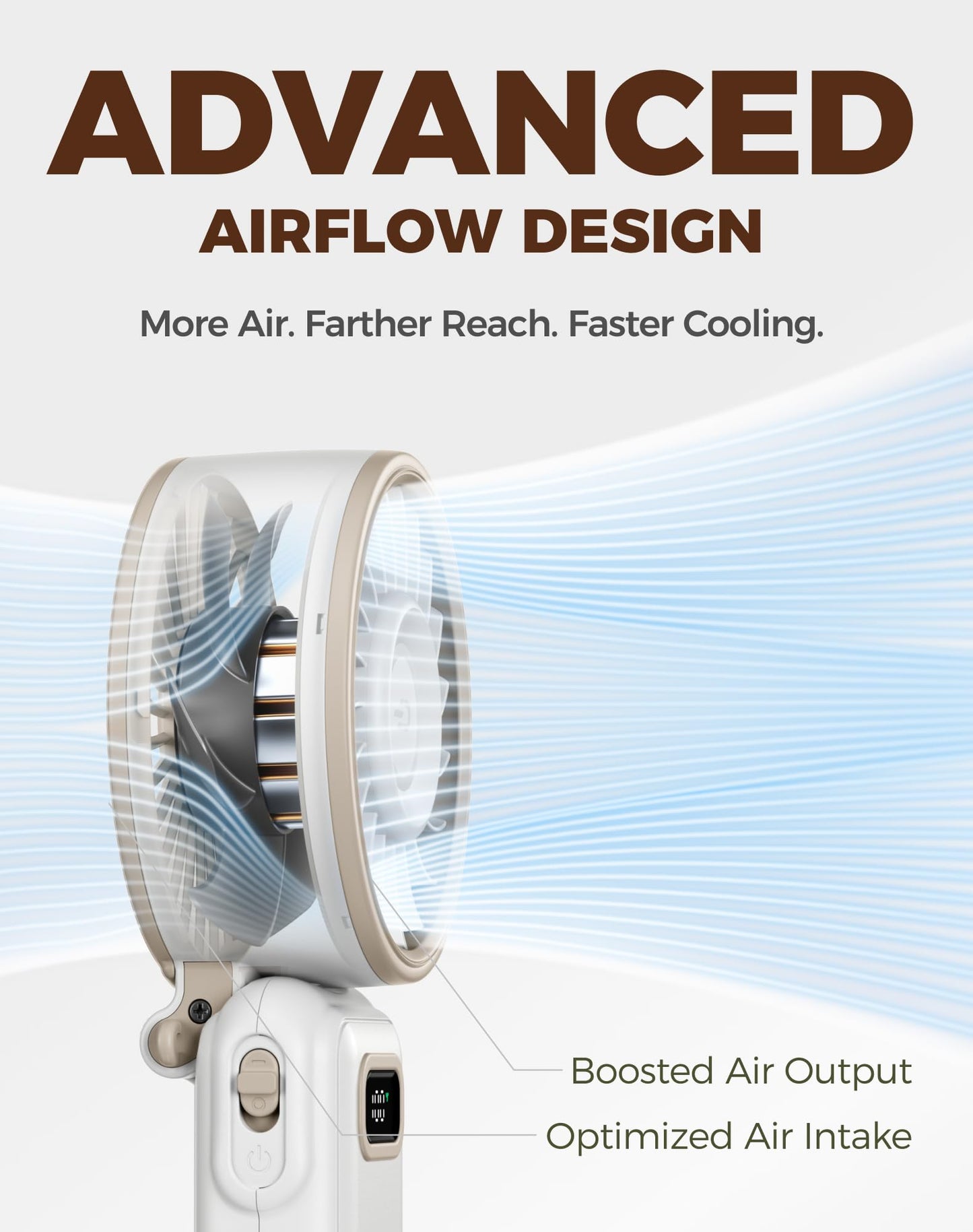 Diveblues Portable Turbo Fan, 100 Speed Handheld Fan with Strong Airflow, Foldable 4 in 1 Personal