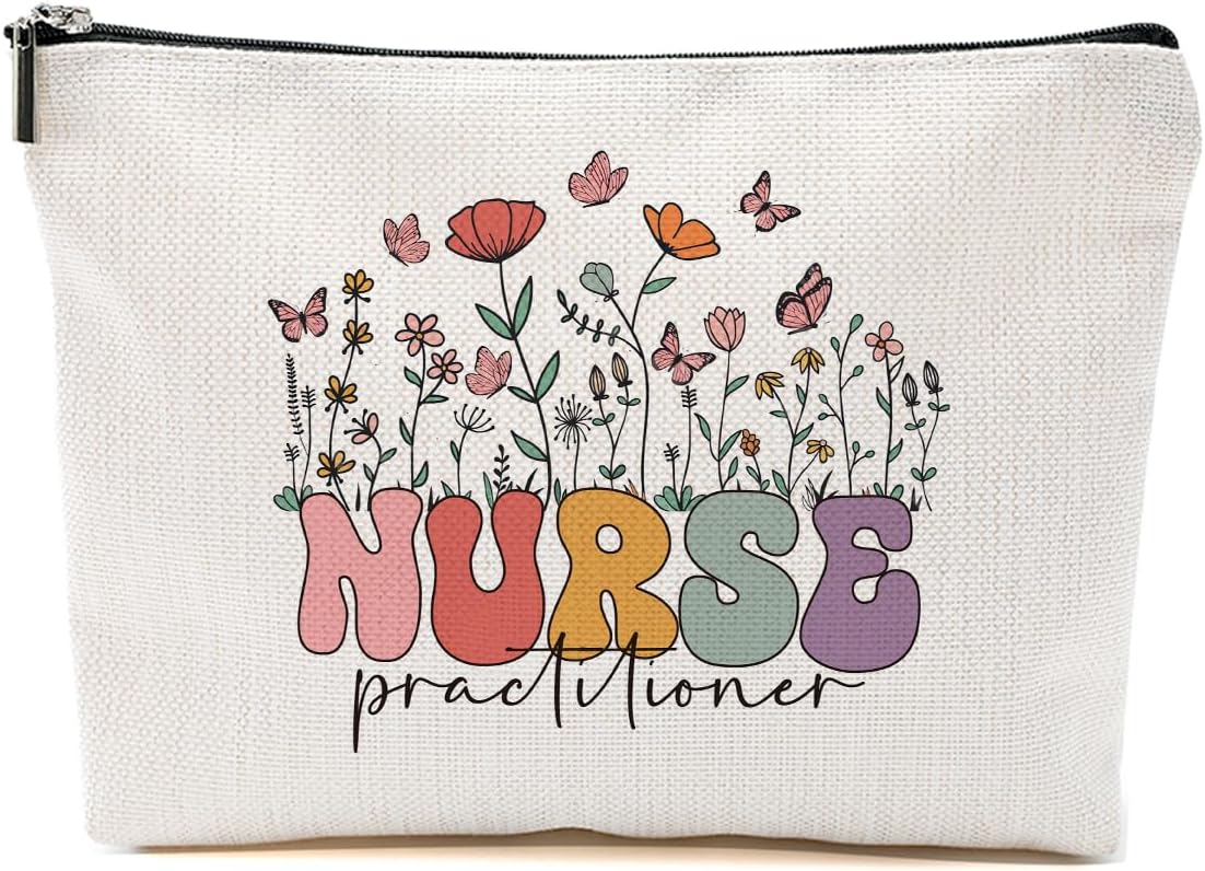 Nurse Practitioner Gifts for women Makeup Bag Nursing Cosmetic Bag Accessories Appreciation Gifts for Women Nurses Coworkers Graduation Birthday Survival Kit Makeup Travel pouch
