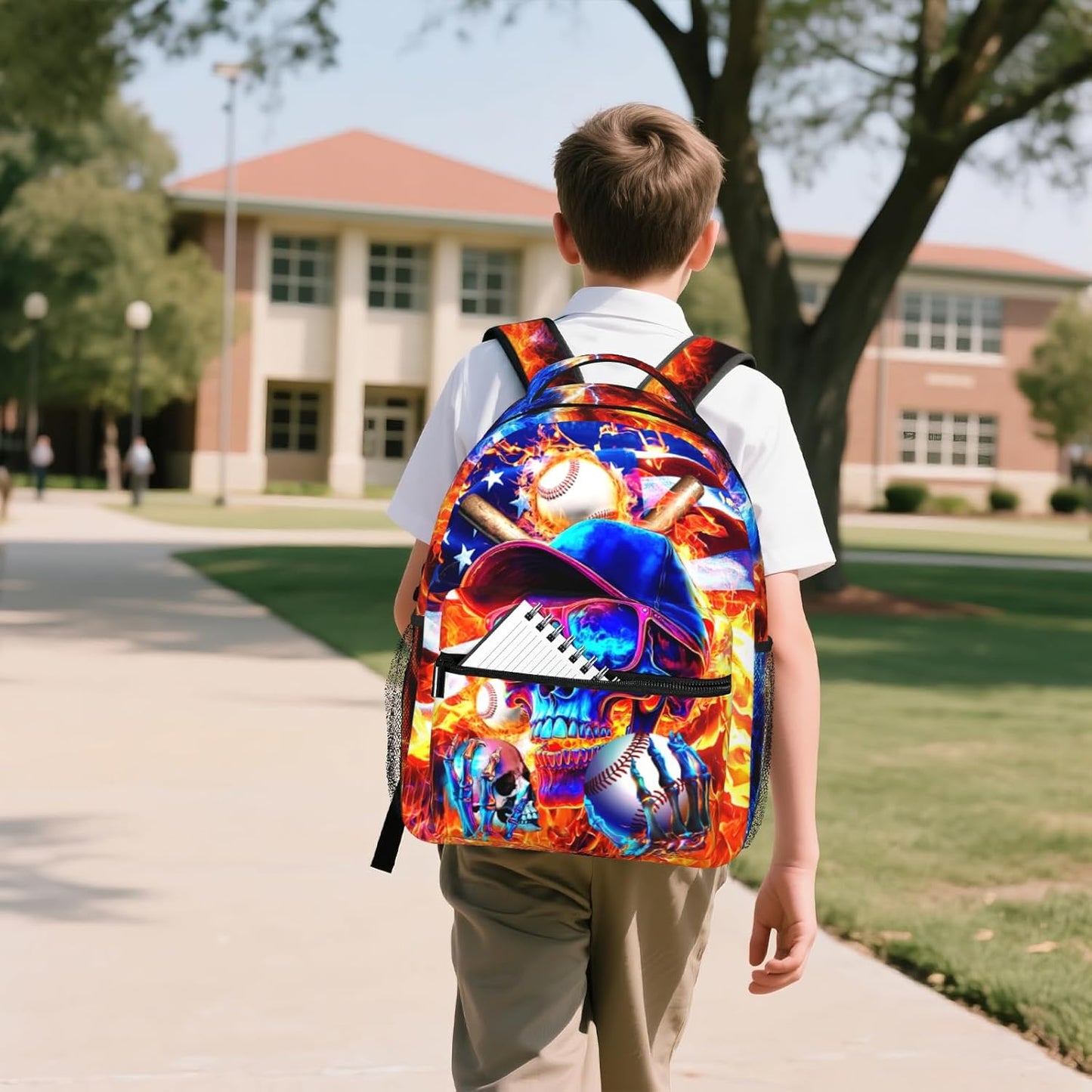 Kids Baseball Backpack for Boys Sports Theme Boys School Backpack for Kid Children Teens Elementary