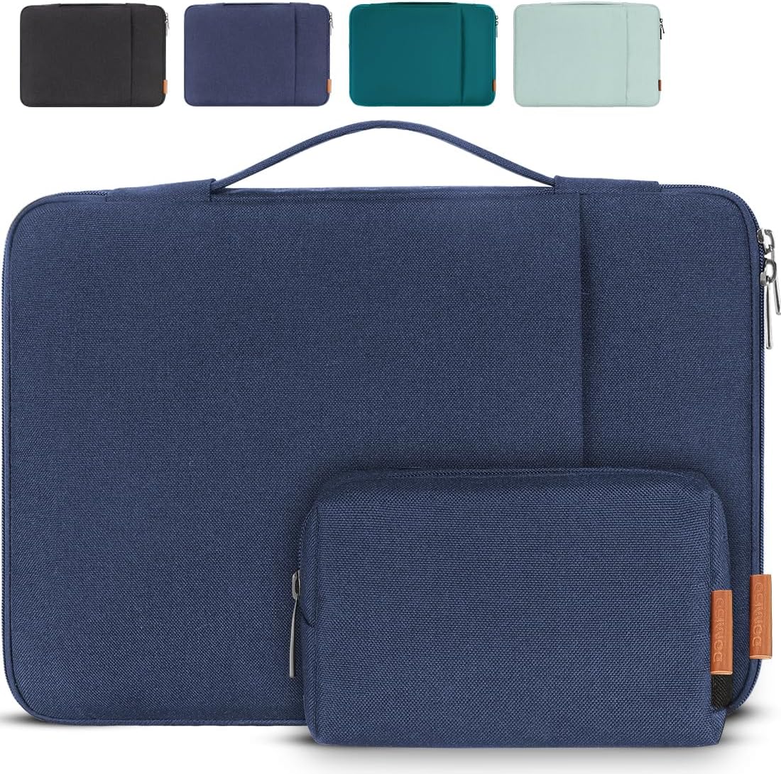 DOMISO Laptop Case Laptop Sleeve Cover Compatible with 15 inch MacBook Air M4/A3241 2025, M3/A3114,M2/A2941,15 inch MacBook Pro A1990 A1707,Compatible with Dell XPS 15 Plus with Small Case,Navy