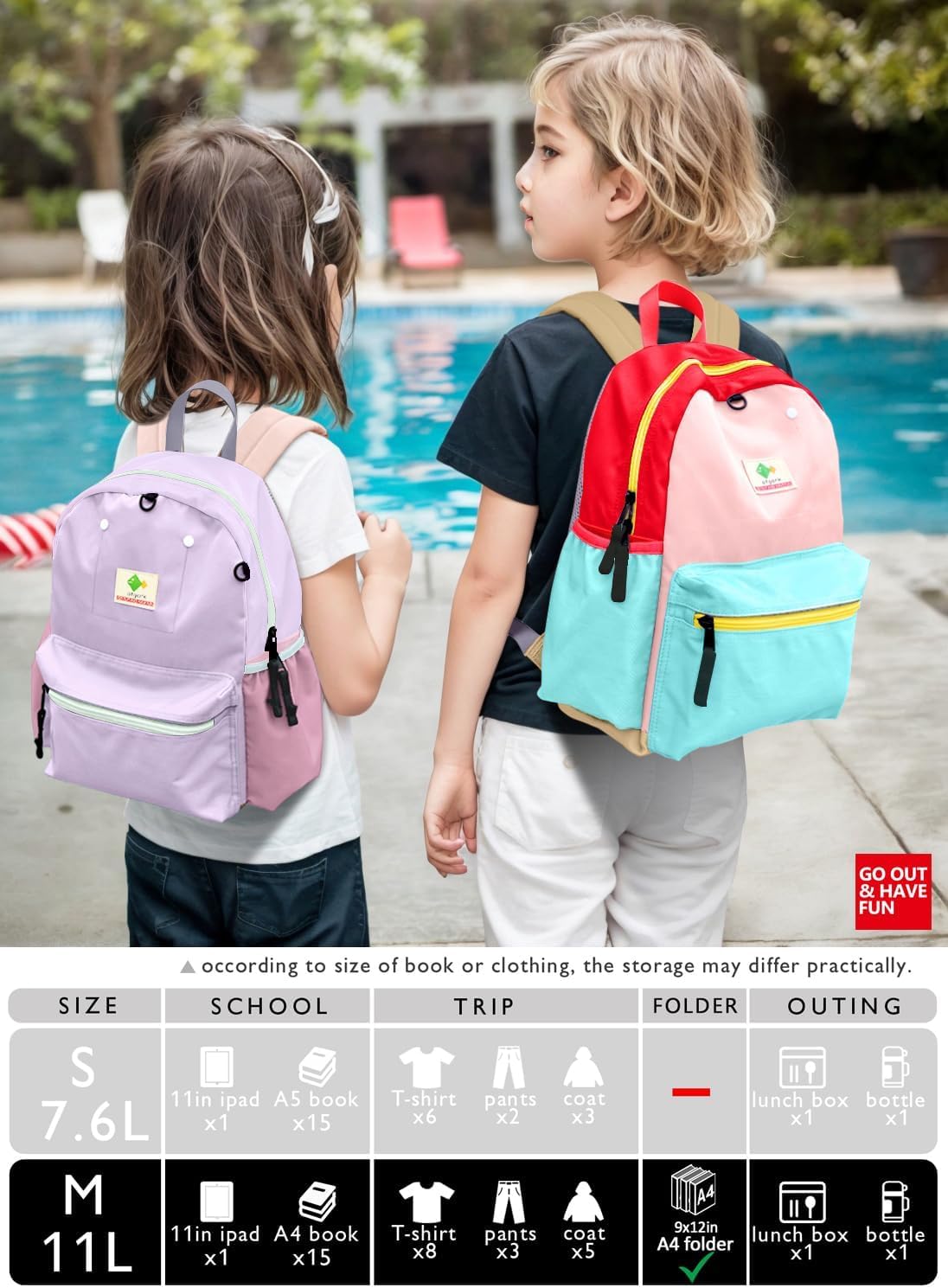 Kids Backpacks For Girls Boys, Backpack Kindergarten Elementary School, Bookbag Backpack For Kids, For School & Travel, Small Kids Child Toddler Backpack, 13" H, For Kids 3-5 Medium