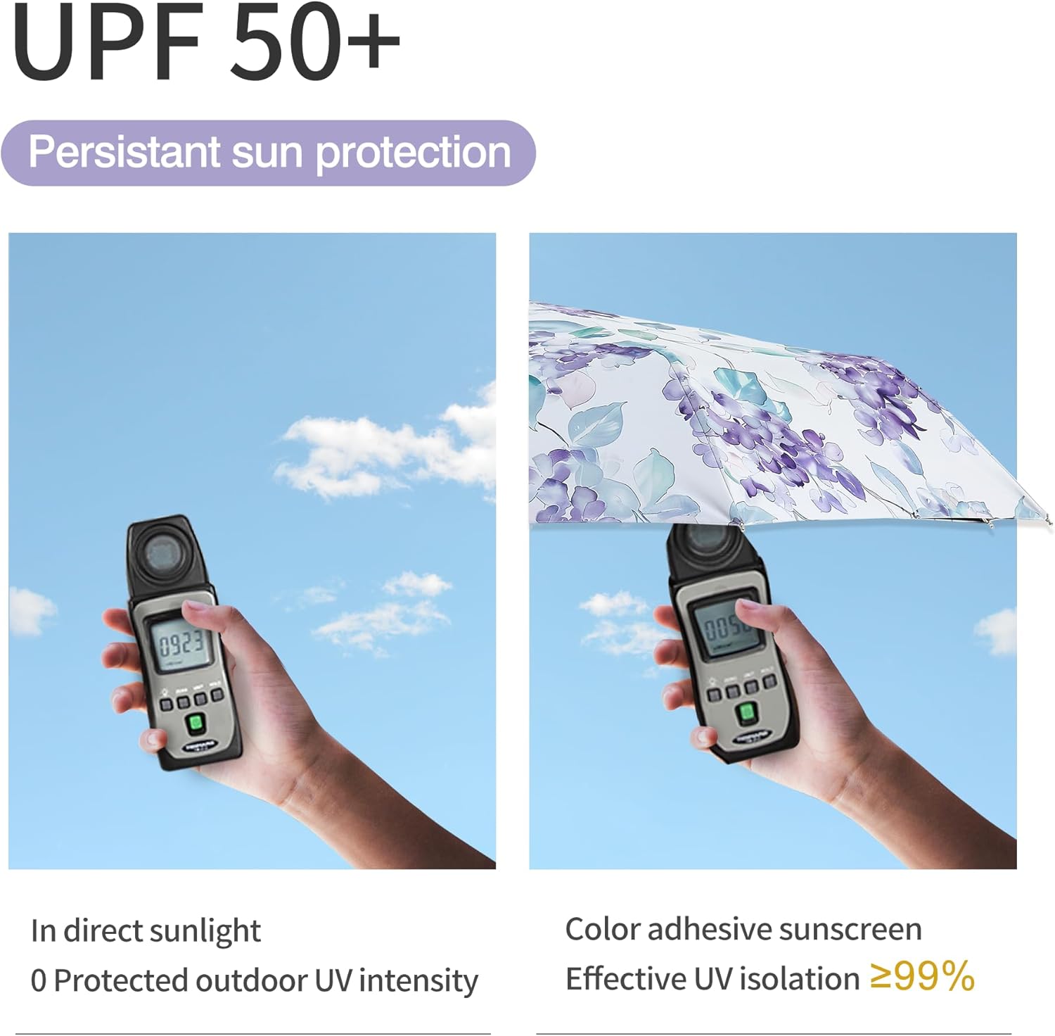 Color Coated Sun Umbrella UV Protection Compact Folding Windproof Parasols Travel Auto Open Close