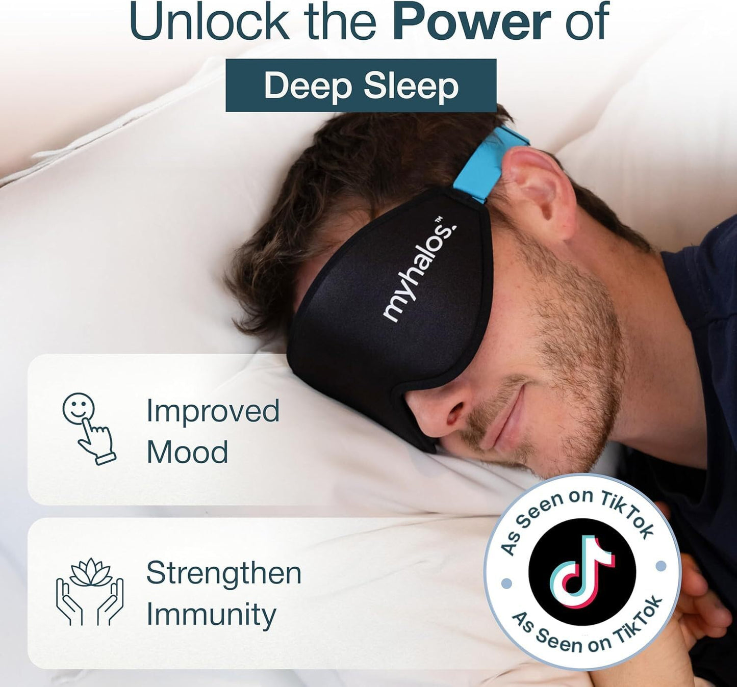 MyHalos® Sleep Mask for Men and Women, 3D Blackout Eye Masks for Sleep