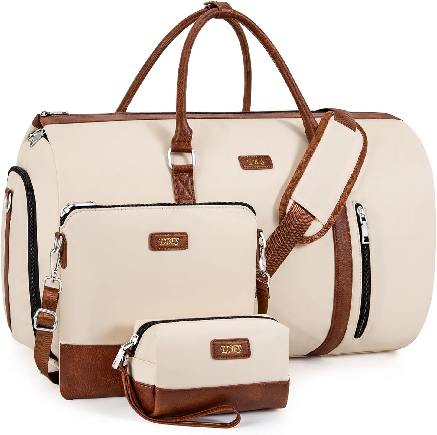 Convertible 2-in-1 Garment Bags for Travel, Carry On Garment Duffle Bag With Shoe Compartment Large Weekender Bag for Women Men Hanging Suitcase Suit Travel Duffel Overnight Bags 4pcs Set