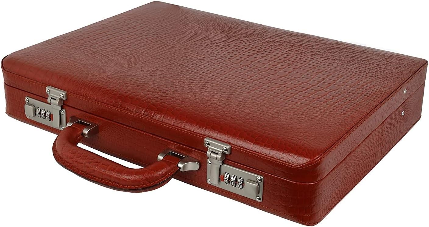 Full Grain Leather Briefcase Attache Case For Unisex Size L17xW3xH12 Inches Briefcase Bag
