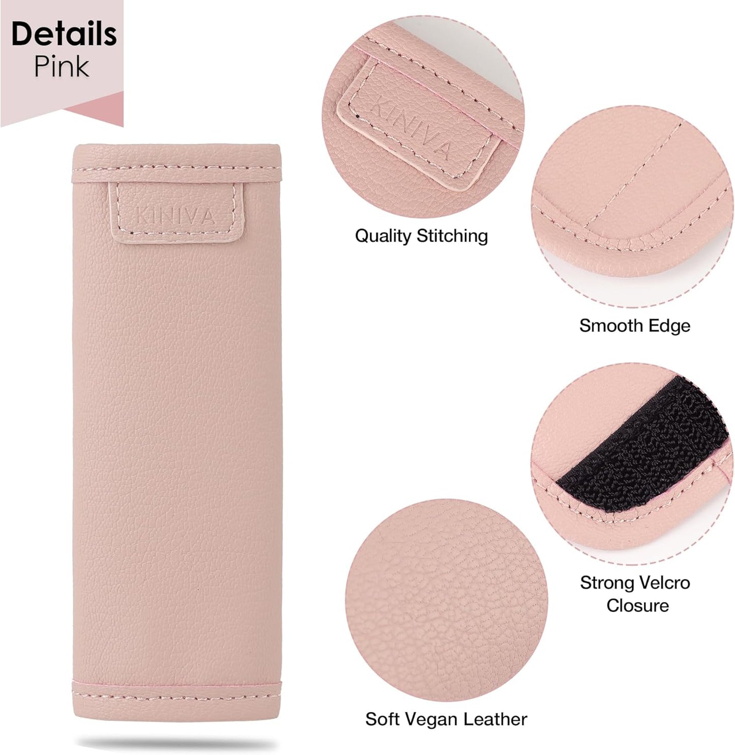 KINIVA Leather Luggage Handle Wrap 2 Pack Set,Luggage Identifiers Tags Markers for Luggage Suitcase,Travel Accessories