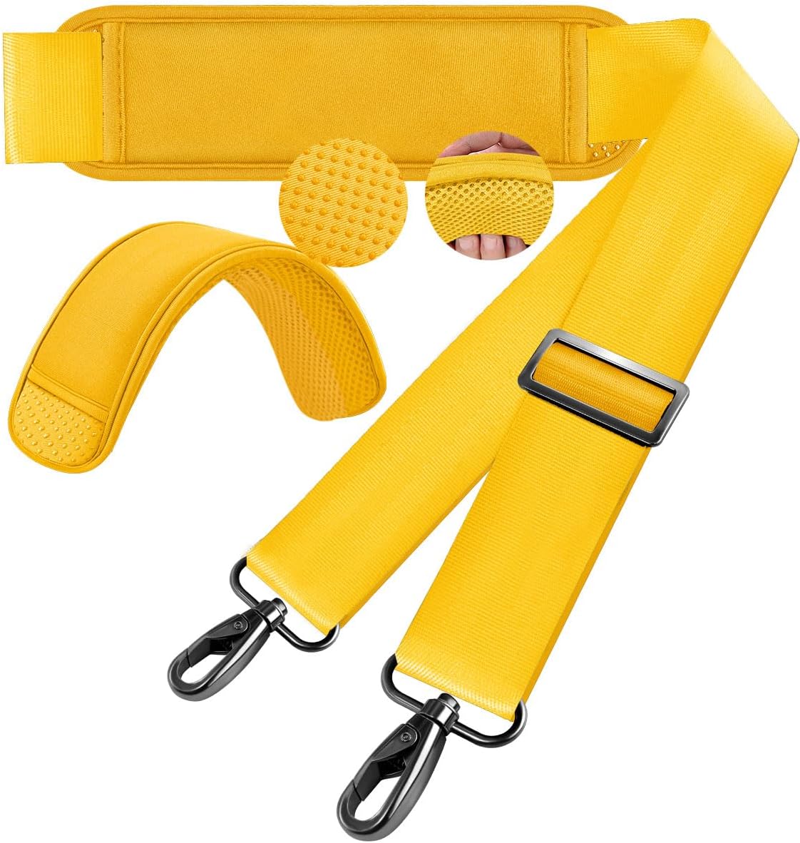 60 Inch Shoulder Strap, Ultra-Thick and Padded with Metal Swivel Hooks for Laptop Messenger and Crossbody Canvas Bags