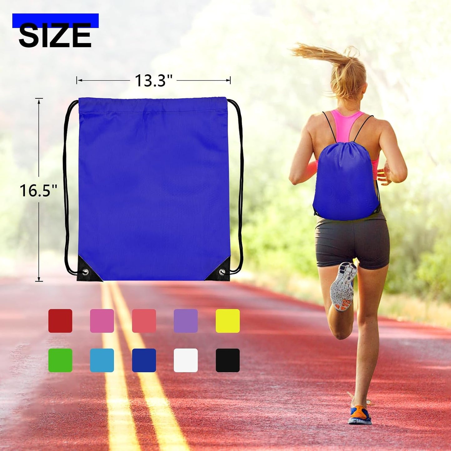 50Pcs Drawstring Backpack Bulk Cinch Bag, Drawstring Bags Polyester for Gym Sports Beach Party Trip(Navy Blue)