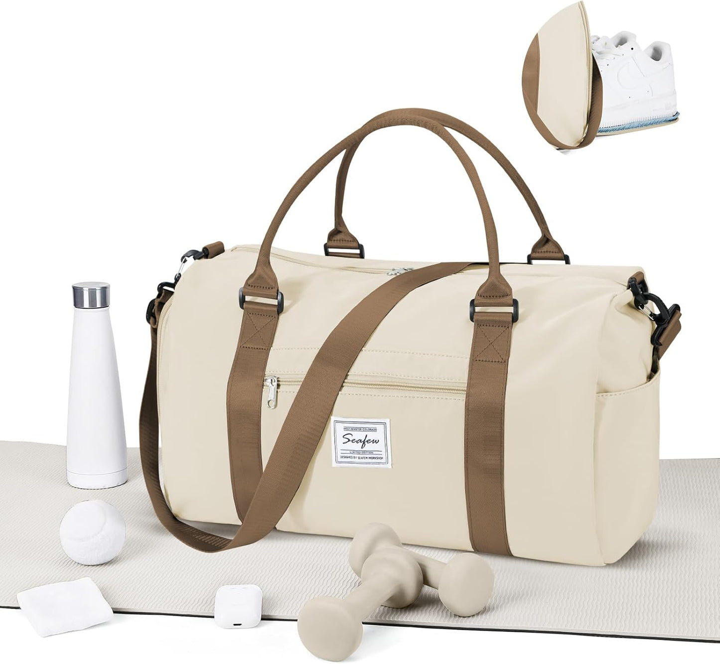 Gym Bag for Women Men with Shoes Compartment,Sports Duffle Bag Personal item travel Duffel Bags