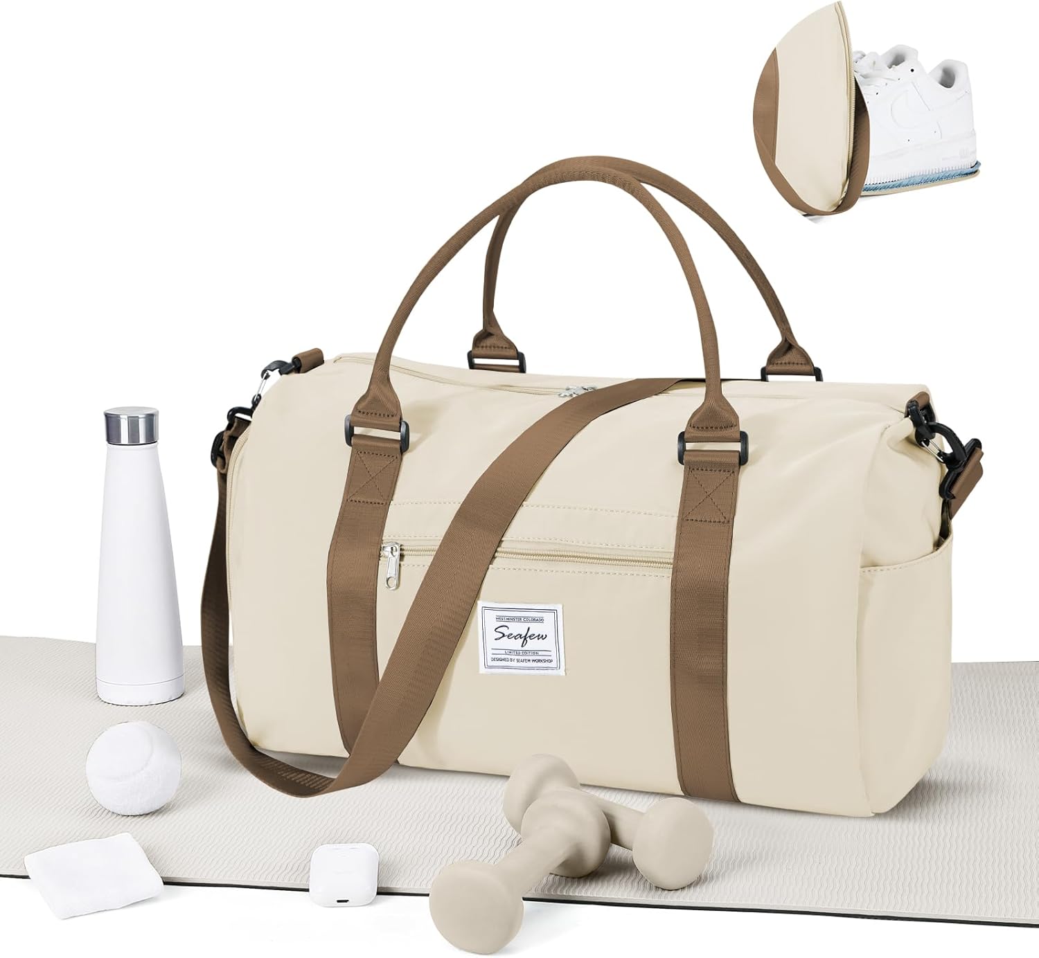 Gym Bag for Women Men with Shoes Compartment,Sports Duffle Bag Personal item travel Duffel Bags
