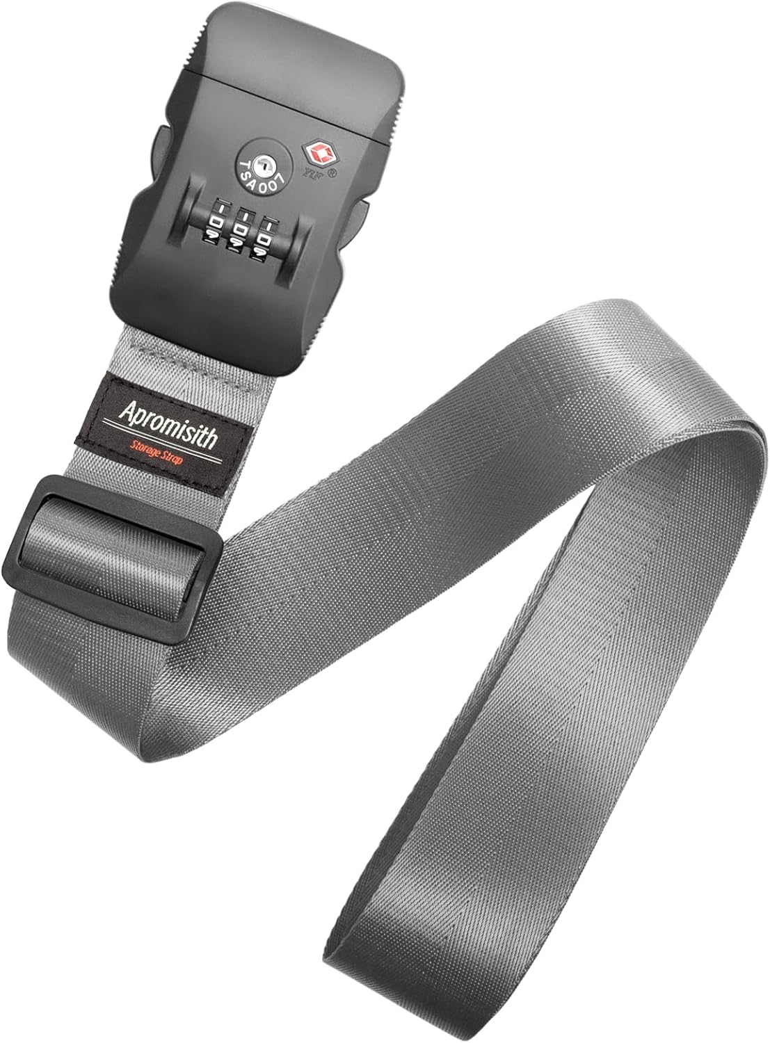 Luggage Strap Belt for 20"-32" Suitcase with TSA Approved 3-Dial Combination Lock Wide Adjustable Packing Straps Travel Accessories, Grey