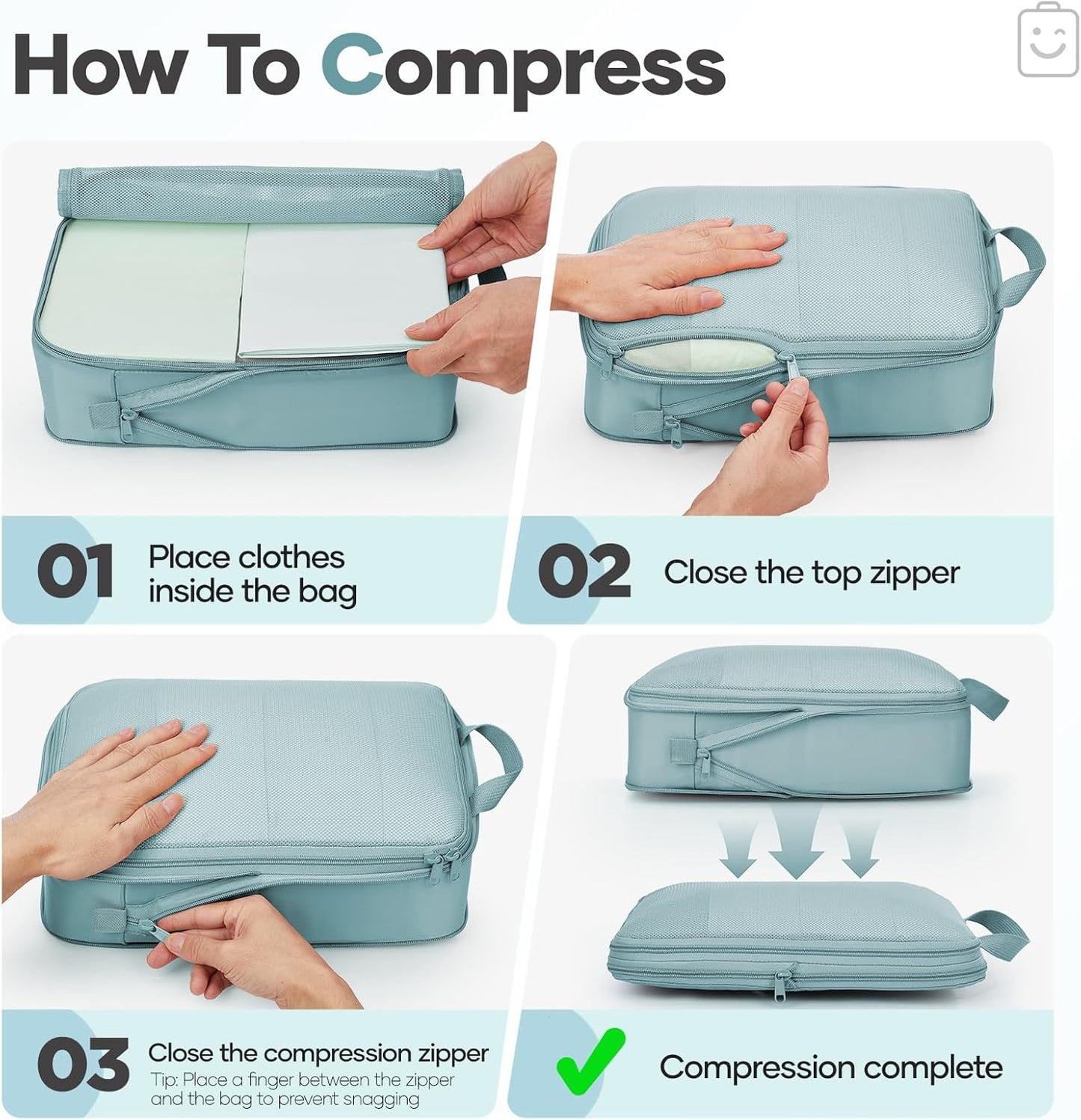 Veken 11 Set Compression Packing Cubes for Travel Essentials,Compressible Expandable Large Luggage