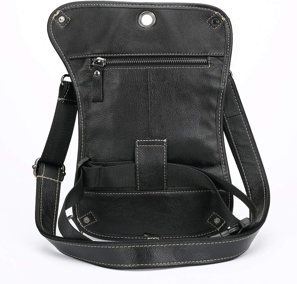 Leather Waist Pack Drop Leg Bag for Men Women Belt Bumbag Multi-Purpose Motorcycle Bike Outdoor Sports Tactical Cycling Riding Hiking Camping Pouch