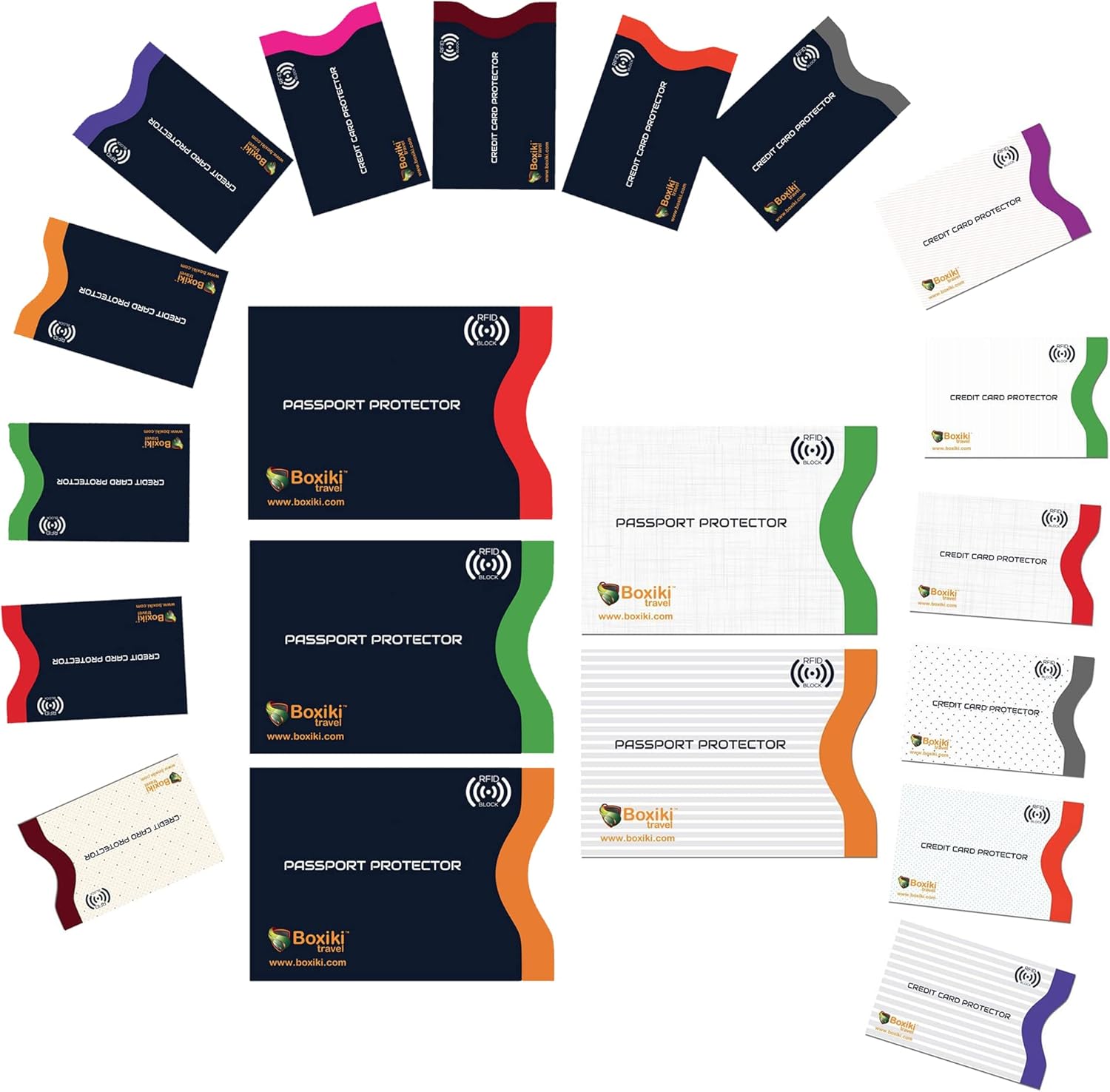 RFID Blocking Sleeves, 20-Pack Set, Color Coding System, Identity Theft Prevention RFID Card Holder