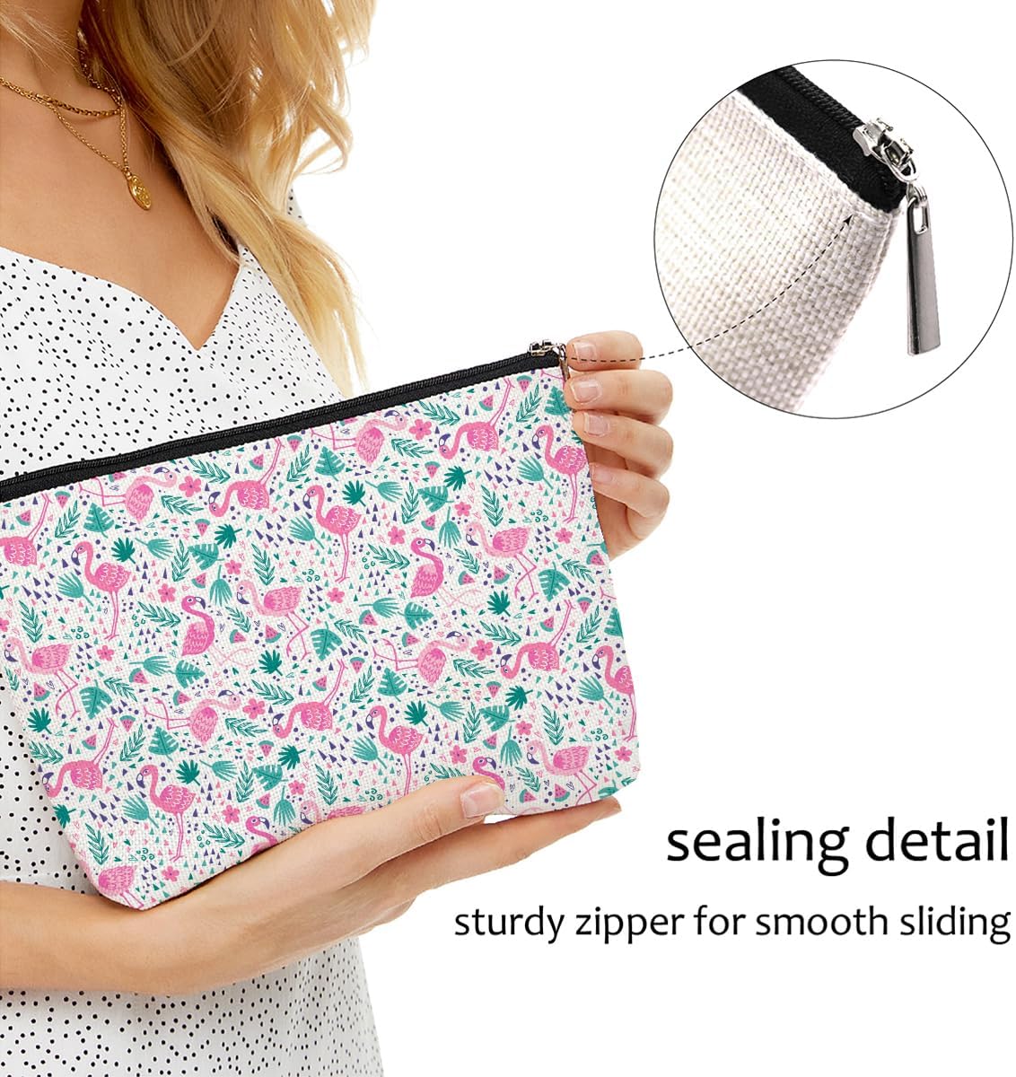 Cute Flamingo Makeup Bag - Pink Travel Accessory for Women & Moms - Flamingo Lovers Gift Idea