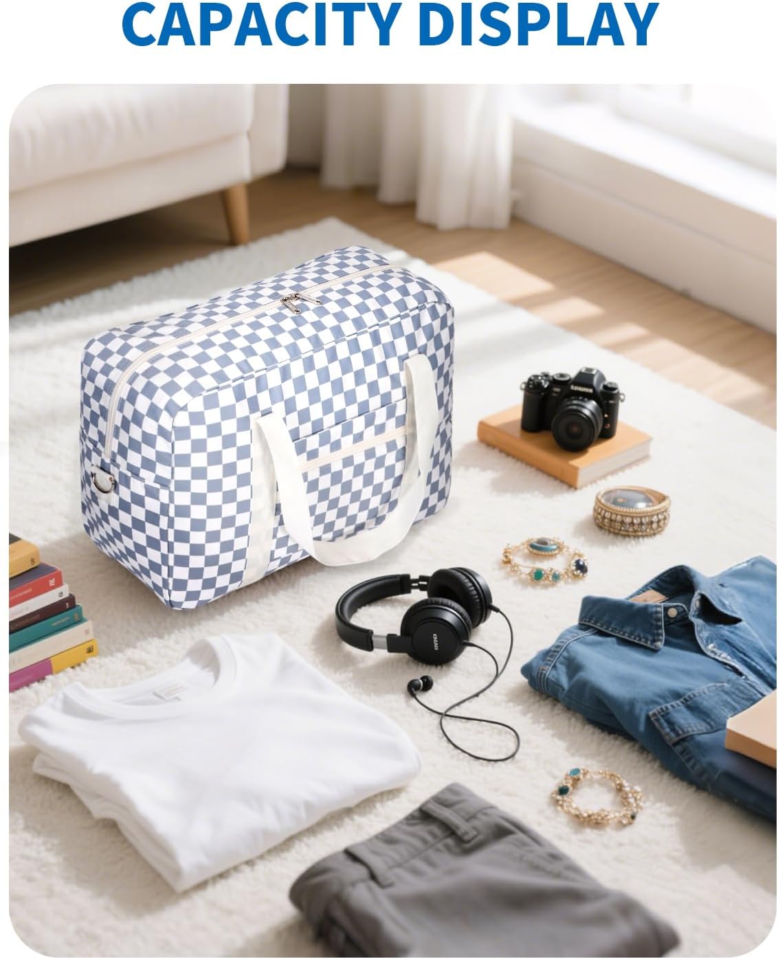 For Spirit Airlines Personal Item Bag 18x14x8 Foldable Travel Duffel Bag Tote Carry on Luggage Duffle Overnight for Women and Men