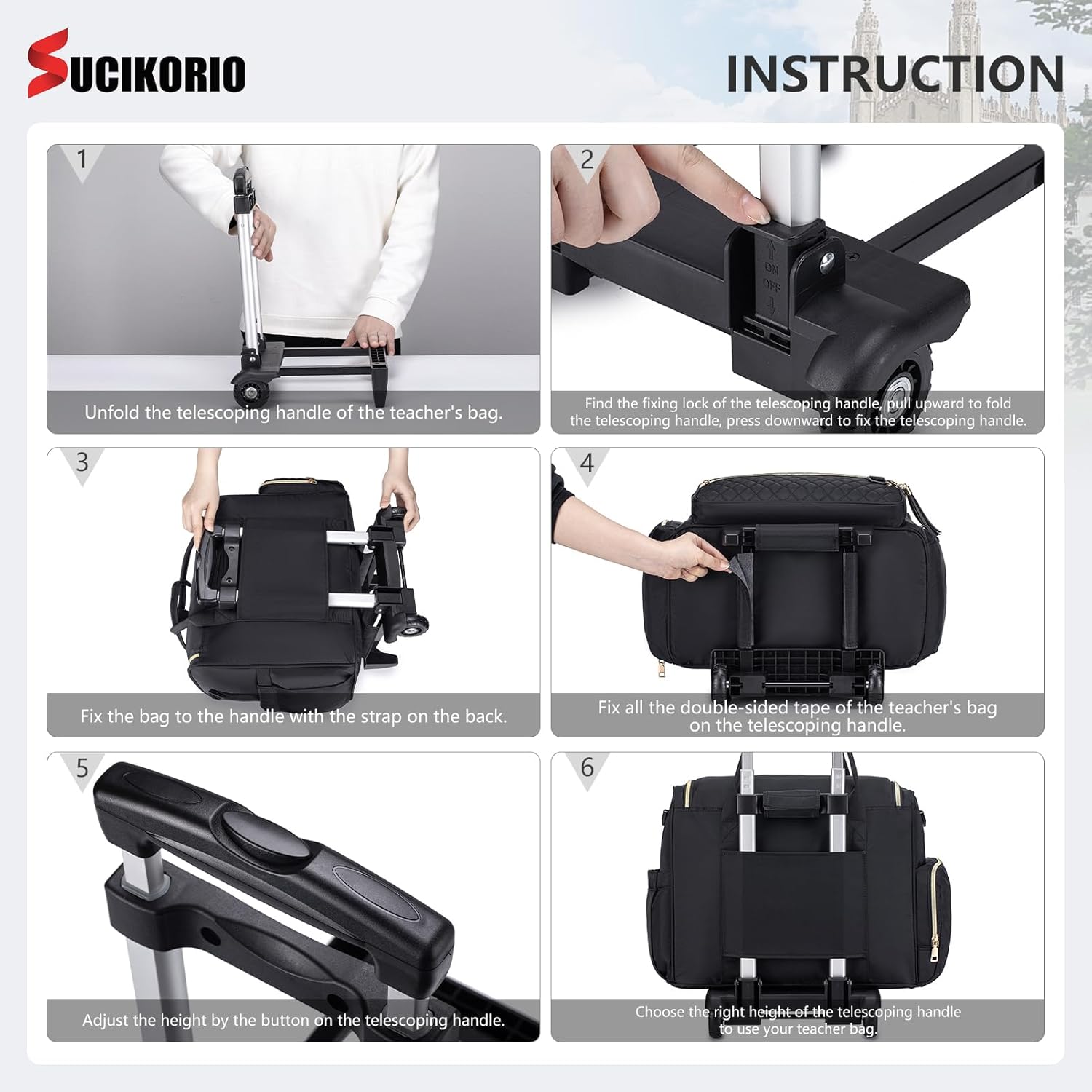 Rolling Laptop Bag 17.3 Inch 3 IN 1 Rolling Briefcase for Women Waterproof Teacher Tote Bag With