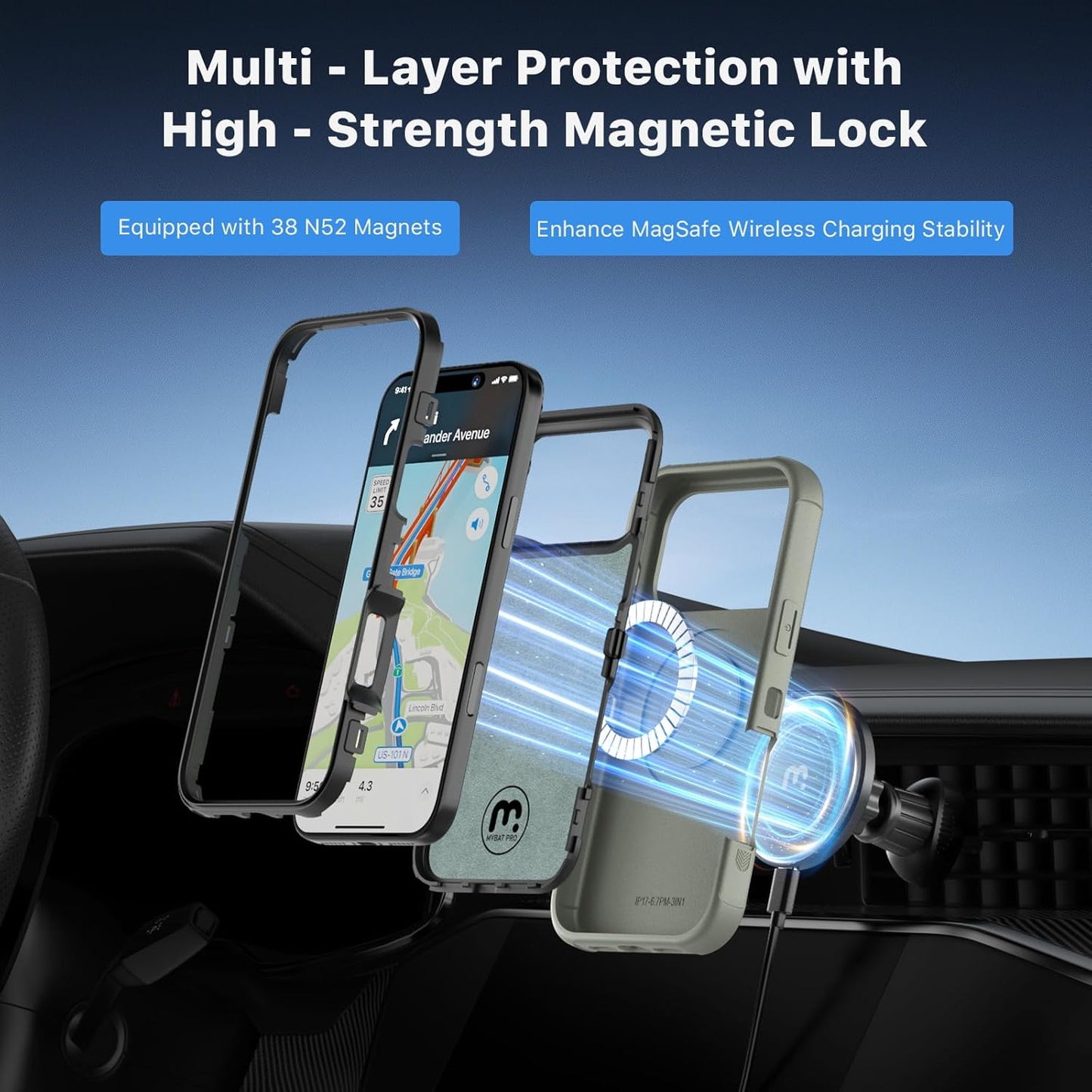 M MYBAT PRO for iPhone 17 Pro Max Case,Maverick Series Magnetic Phone Case for iPhone 17 Pro Max Rogue Edition,[Compatible with magsafe],Heavy Duty Protection Rugged Case,Anti-Drop,Shockproof Cover