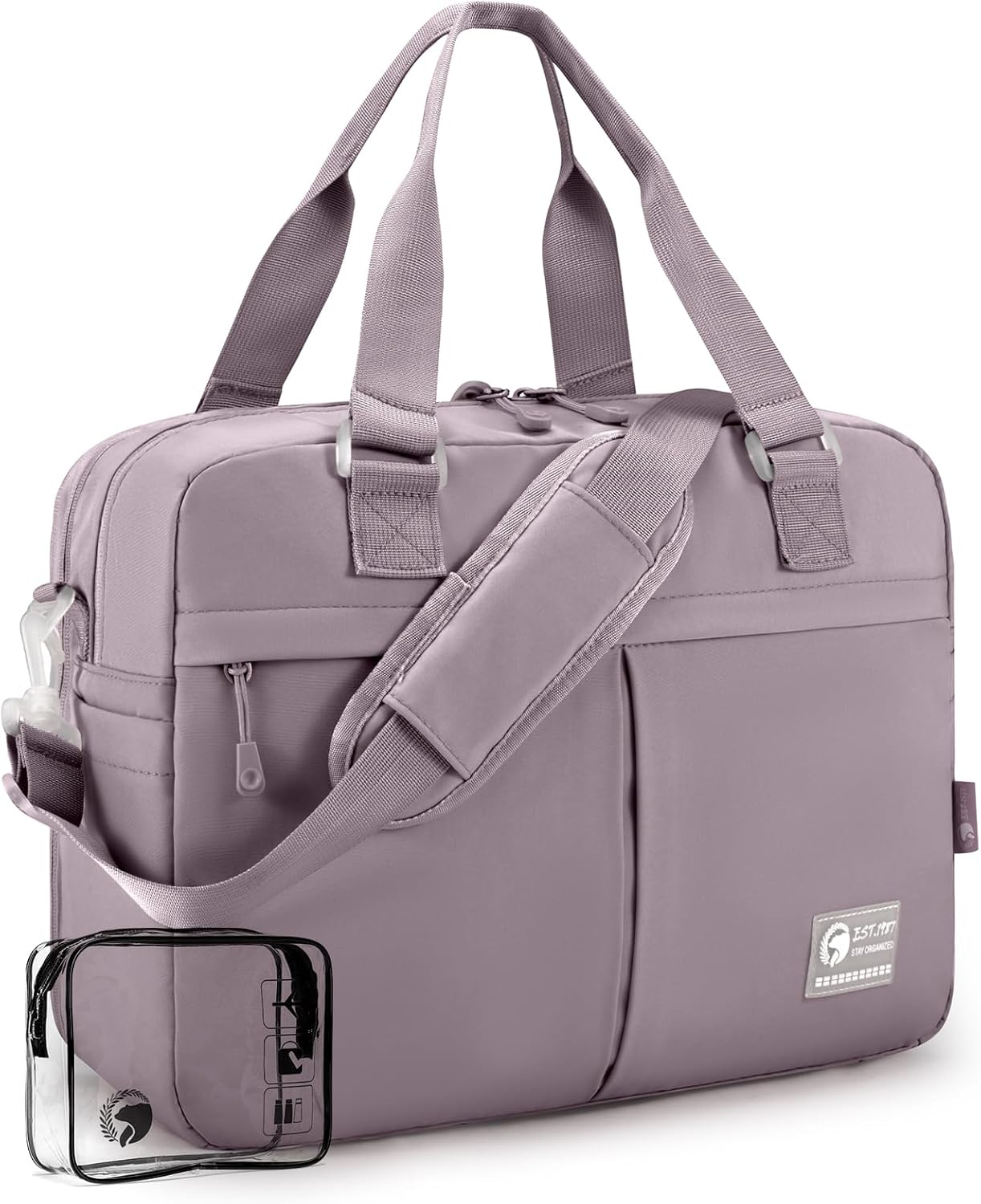 40x30x15cm Personal Item Travel Bag Expandable 40x30x25cm Gym Bag Lightweight Duffle Bag Mens Weekender Bags for Women with Wet Pocket for Overnight Hospital Carry on Bags for Airplanes Purple