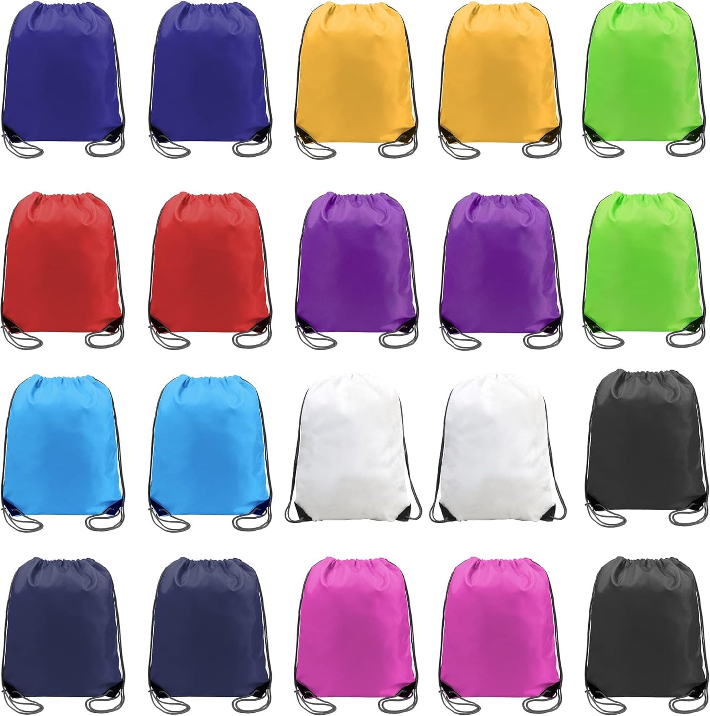 BeeGreen Drawstring Backpack Bags 20,30,50 Packs Reflective String Bags for Gym Sport Trip Cinch Sack DIY for Women Men