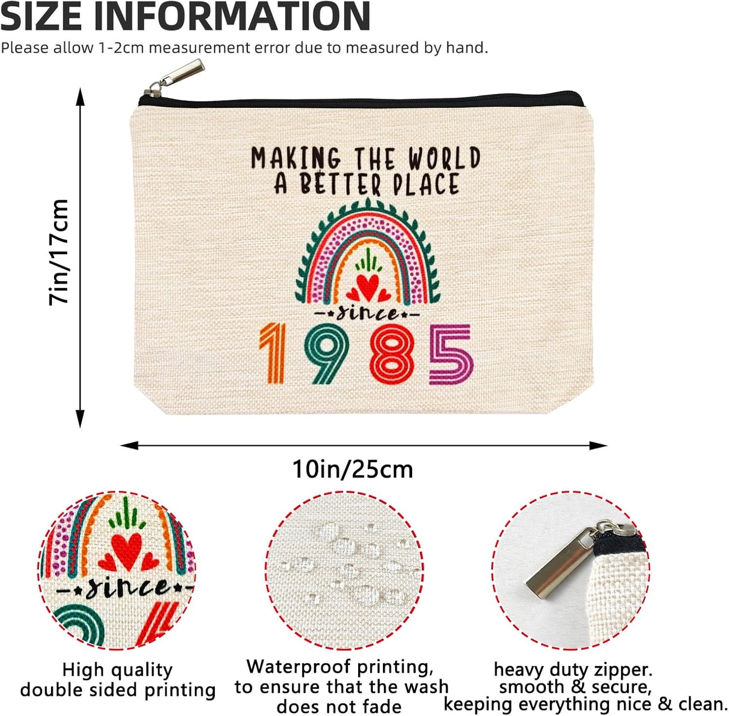 40th Birthday Gifts Women Makeup Bag, Happy 40th Birthday Decorations Woman, Best 40 Year Old Gifts